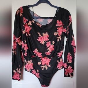 Free People Intimately -‎ Undercover Printed Bodysuit sz Medium NWOT